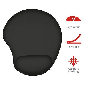 Tapete de Rato TRUST BigFoot Apoio de Pulso em Gel "Black"