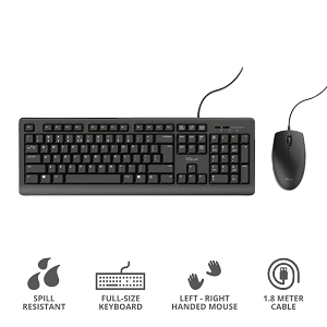 Kit TRUST PRIMO USB (Teclado + Rato) "Black"