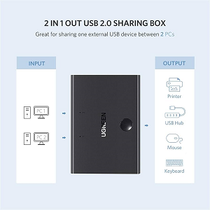 Switch KVM USB2.0 2-Port (2xInput«»1xOutput)