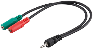 Cabo GOOBAY Audio Jack Y (3.5mm M«»2x3.5mm F) 0.30Mts