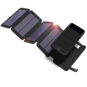 COOL Power Bank 10000mAh + 4 Paineis Solares "Black"