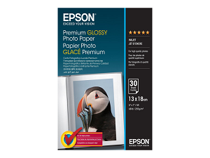Papel EPSON Premium Glossy Photo 13x18cm 30fls 255gr S042154
