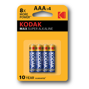 Pilhas KODAK Alcalinas AAA 1,5V-LR03 (4 unidades)