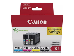 Tinteiro CANON nº 2500XL (Pack 4 PGI-2500XL BK/C/M/Y)