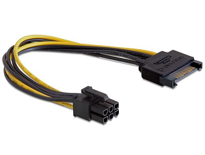 Cabo GEMBIRD Alimentação (1xS-ATA M«»6-Pin PCI-E)