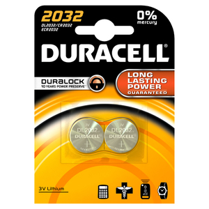 Pilha DURACEL Lithium 3V CR2032 (2 unidades)