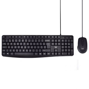 Kit EWENT Business Quiet Typing USB (Teclado + Rato) "Black"