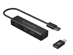CONCEPTRONIC HUBBIES 4-Port USB3.0 HUB + USB-C OTG Adapter