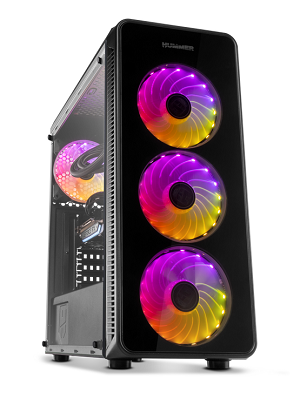 Caixa MidiTower NOX Hummer TGM RGB Left Side/Front Glass
