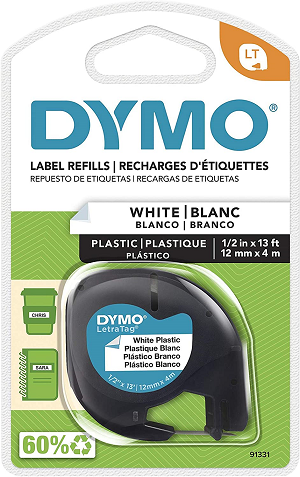 Fita Gravação DYMO 12mmX4m Plastic White