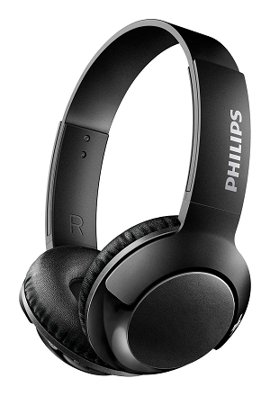 Headset PHILIPS BASS+ Wireless on-ear Headphones+Mic Black