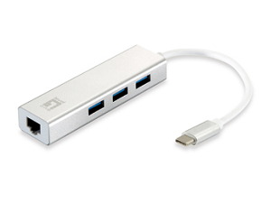 LevelOne USB-0504 USB-C to Gigabit Ethernet + 3xUSB3.0 Hub