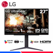Monitor LG 27GS75Q-B 27" IPS 2560x1440@180Hz,1ms DP~2xHDMI