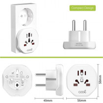 COOL Adaptador de Viajem World to Europe 10A 2500W