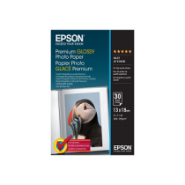 Papel EPSON Premium Glossy Photo 13x18cm 30fls 255gr S042154