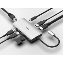 D-LINK 8-in-1 USB-C Hub HDMI~RJ45~SD~MicroSD~3xUSB3.0~PD100W