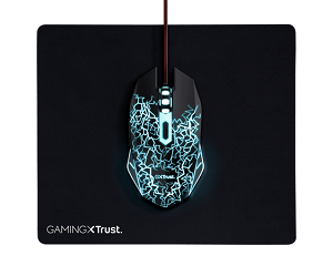Rato TRUST Gaming RGB 800~4000dpi + Tapete 245x210mm "Black"