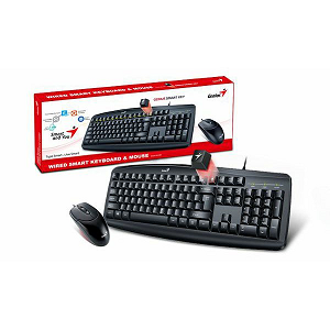 Kit GENIUS KM-200 Wired Smart USB (Teclado + Rato) "Black"