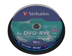 DVD Regravavel VERBATIM -RW 4x 4.7Gb 120Min Spindle10