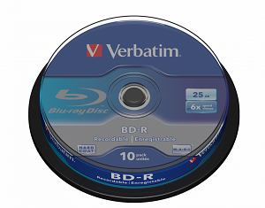 Blu-Ray Disc VERBATIM BD-R SL 25Gb 6x Spindle10