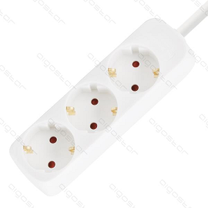 Bloco 3 Tomadas Standard 2P+T 5.0Mts "White"