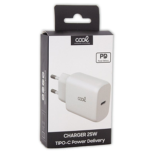 COOL Transformador Fast Charge 25W USB-C "White"