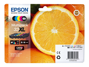 Tinteiro EPSON nº 33XL(Pack5 T3351/T3361/T3362/T3363/T3364)
