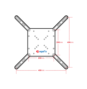 NAPOFIX Adaptador VESA LED/LCD 400x400 "Black"