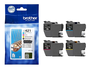Tinteiro BROTHER (Pack 4 LC421BK/C/M/Y) LC421VAL