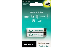 Pilhas SONY Recarregaveis AAA 1,2V 900mAh (2 unidades)  