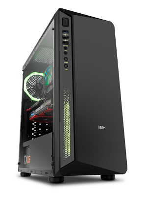 Caixa MidiTower NOX Infinity Atom RGB Left Side Glass