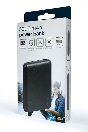 GEMBIRD Power Bank 5000mAh 10W "Black"