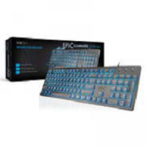 Teclado MKPLUS EPIC ILLUMINATED Blue USB "Black" 