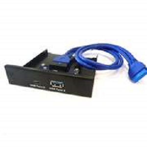 Painel Frontal 3.5" USB3.2 1xTypeA+1xTypeC "Black"
